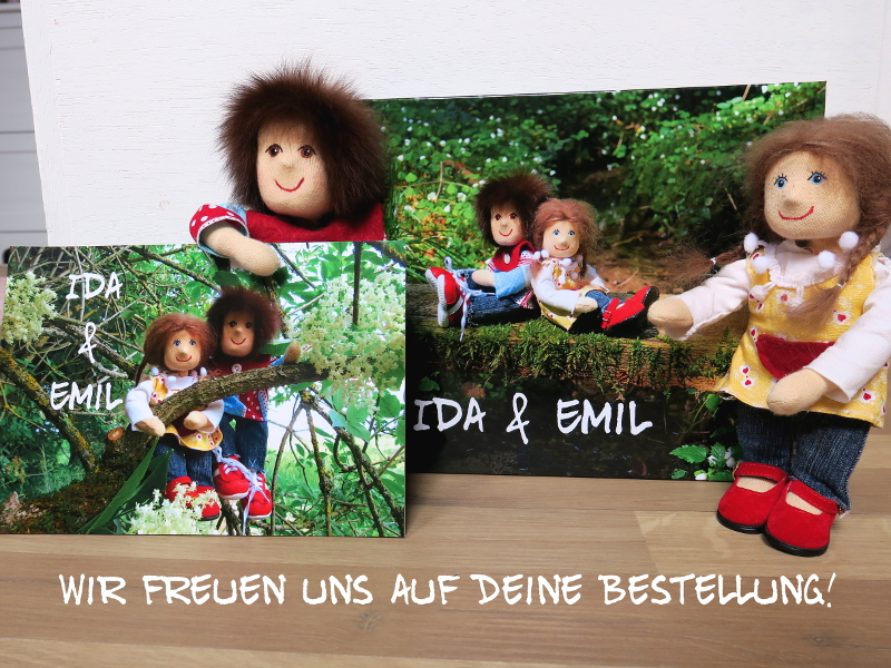 Ida & Emil zeigen Band 1 im A5-Format und Band 2 im A4-Format